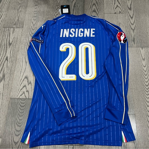 Italy Puma Authentic Long Sleeves ACTV Jersey EURO 2016 Insigne #20 BNWT - Picture 1 of 10